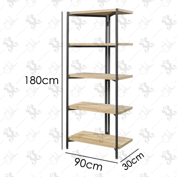 کتابخانه پرتابل مینیمال قسطی مدل B1002 | ویترین تاشو کمجا با بدنه فلزی یکپارچه